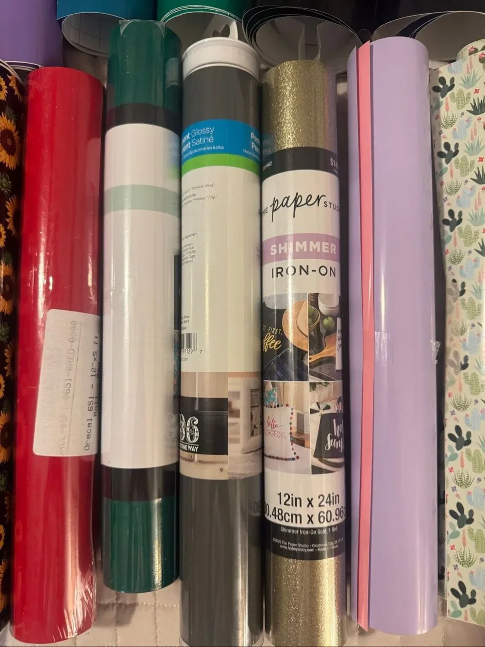 Large Craft Vinyl Bundle Cricut Iron-On Permanent Removable Assorted Colors